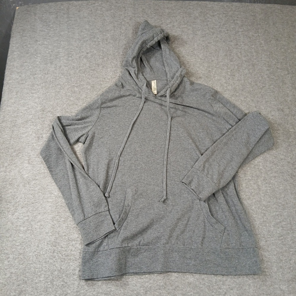 Cotton Bell Activewear Gray Hoodie Gold Glitter Tudor Rose Graphic Womens‎ Large